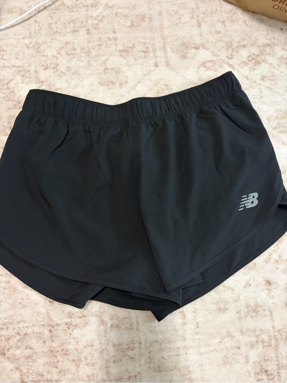 New Balance Black Women's Athletic Shorts with Reflective Logo